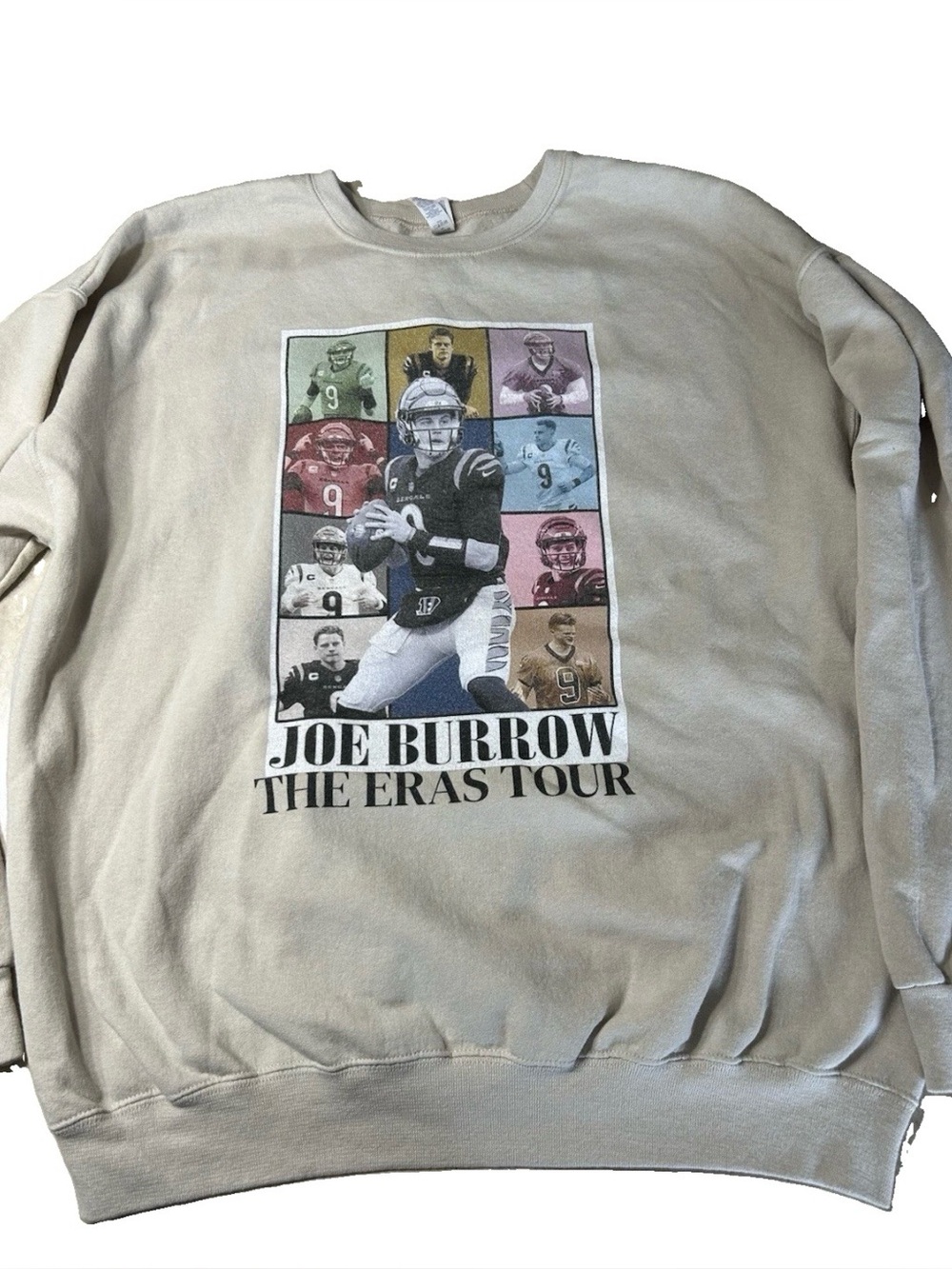 Joe Burrow The Eras Tour Crewneck Sweatshirt Jerzees NuBlend Adult XL Bengals